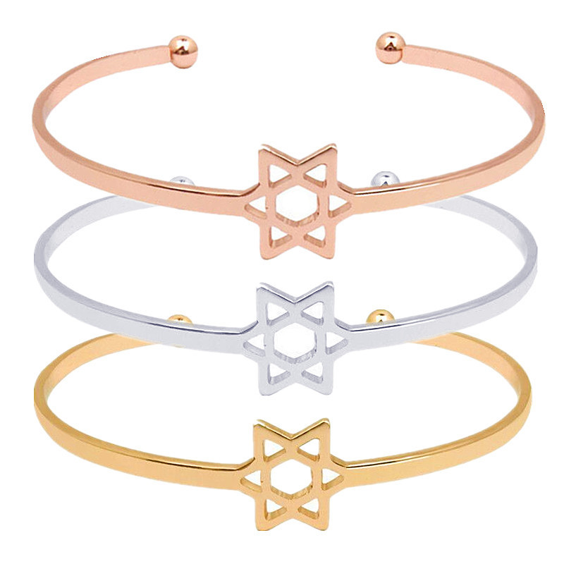 11g Weight Simple Style Star Iron Plating Hollow Out Women's Bangle