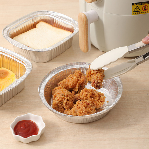 Air fryer tin foil box wholesale disposable aluminum foil lunch box pizza grill plate oven baking tin foil bowl and plate
