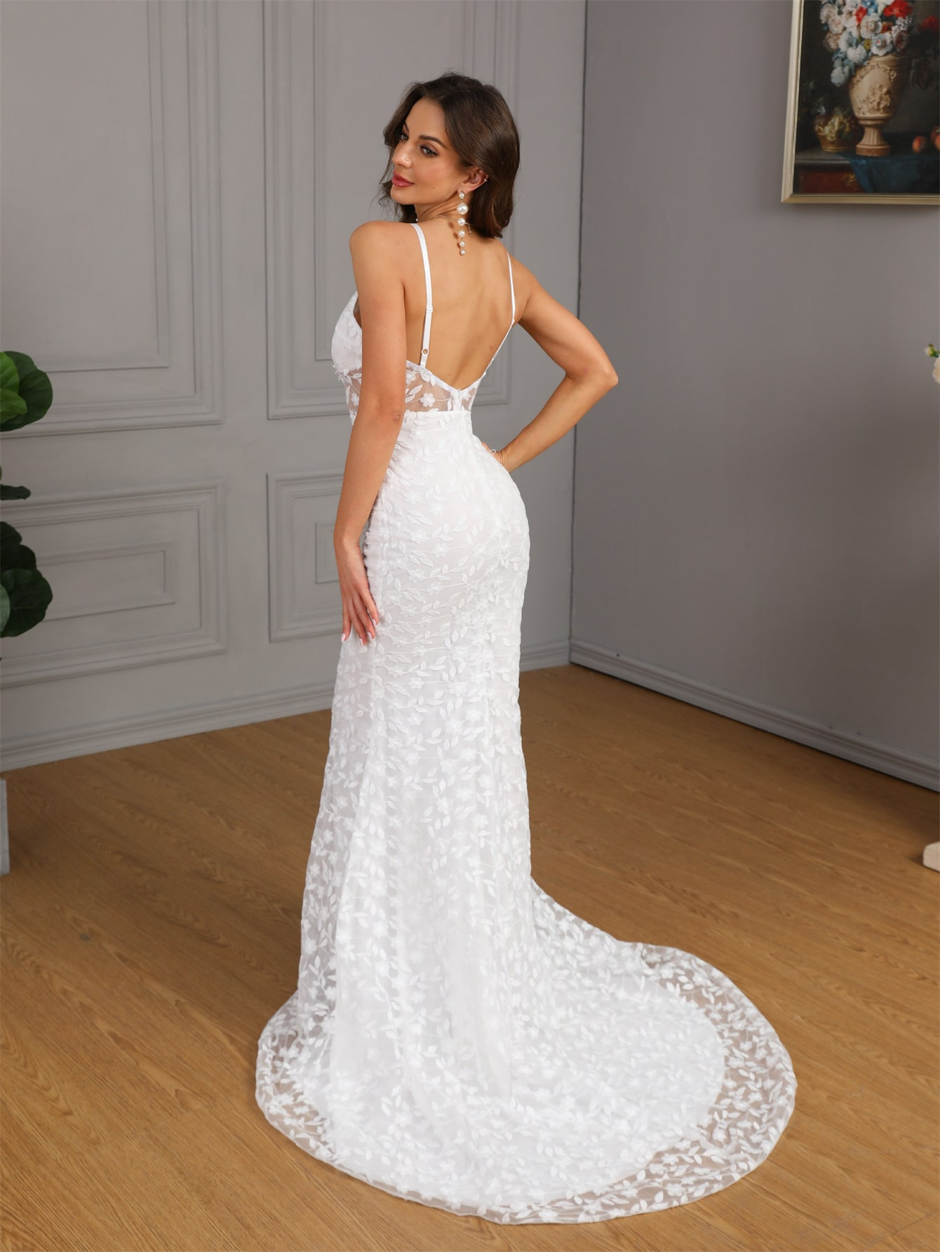 Abito da sposa donna elegante senza maniche taglio slim_voghion.com