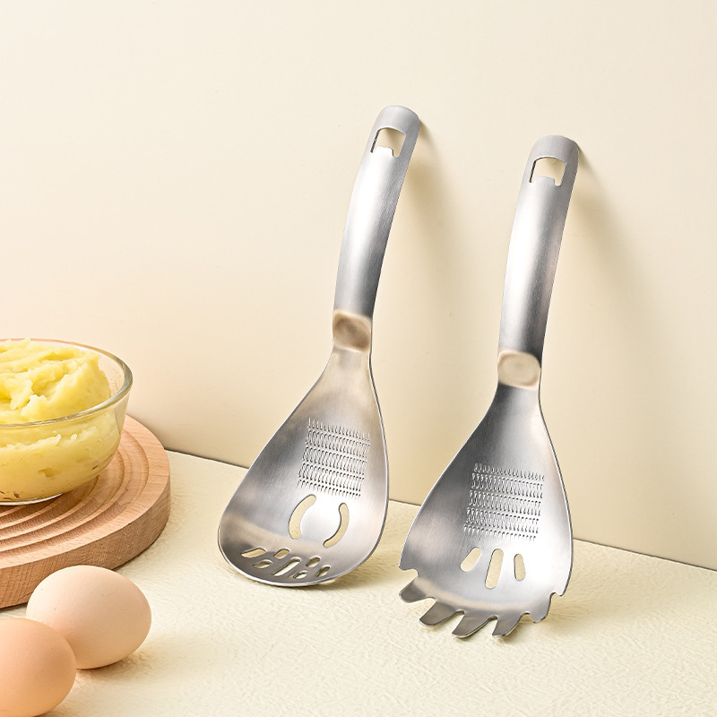 Hongjunada 316L Stainless Steel Multifunctional Grinding and Cooking Spoon, Household Thickened Water Filtering and Garlic Crushing Spoon Hongjunada 316L Stainless Steel Multifunctional Grinding and Cooking Spoon, Household Thickened Water Filtering and Garlic Crushing Spoon