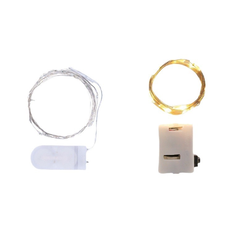 Botón de alambre de cobre LUZ DE Navidad color luz de la estrella de la torta de La Flor de la caja de regalo decoración ola Bola de juguete flash Cadena de luz