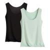 Women's ice silk vest black + green