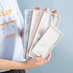 Marble ceramic plate creative plate Nordic tableware ins style Japanese style home storage jewelry plate tray