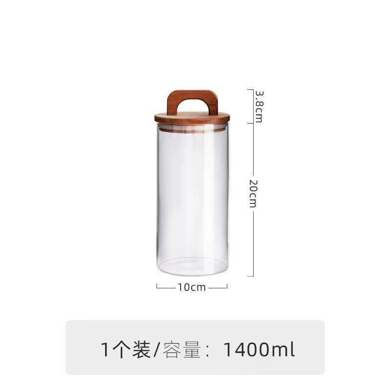 Suministro spot lata de té alta borosilicona vidrio sellado lata de vidrio multi-especificación lata de vidrio redonda lata de té tanque de almacenamiento