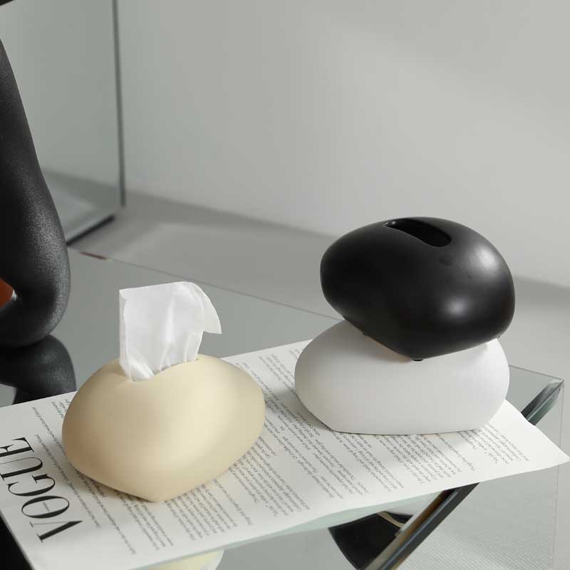 Ins cremoso viento cerámica caja de pañuelos decoración sala de estar caja de dibujo creativa decoración de mesa de centro moderna para el hogar decoración decoración