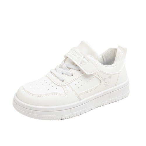 Children's White Shoes 2025 Spring and Autumn New Mesh Breathable Boys' White Sports Shoes Girls' Casual Board Shoes Trendy