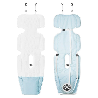 Stroller Cooling Pad Summer Car Stroller Universal Ventilated Seat Cushion Breathable Car Safety Seat Children's Seat Cushion (Cool pad) - blue-big-fan