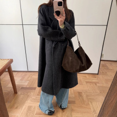 双面羊绒大衣女2025新款韩版宽松气质高级感冬装A版羊毛呢外套