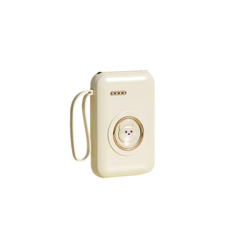 Pequeño poco mini caricatura 20000mAh fuente de alimentación portátil con un cable de arrastre cuatro adorable gran capacidad