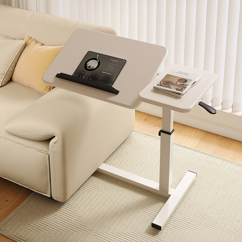 Mesa elevadora móvil de estilo crema, mesa auxiliar de sofá para el hogar, mesa de estudio, escritorio plegable moderno simple, mesa pequeña