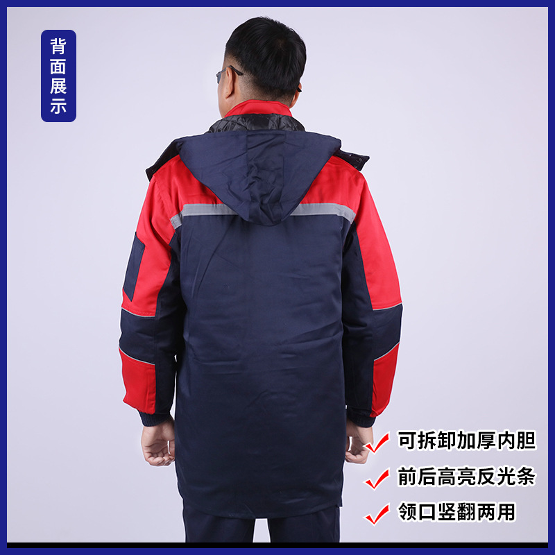 Invierno de algodón grueso tira reflectante desmontable chaqueta de algodón quinta generación de chaqueta de algodón caliente al por mayor hombre