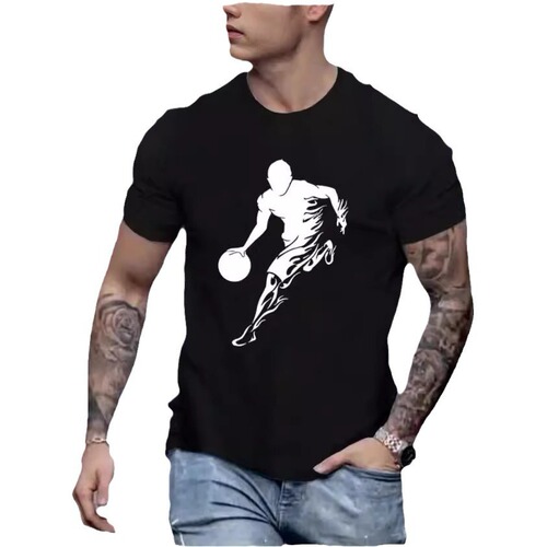 Cotton summer men's fashionable casual short-sleeved t-shirt green round collar short-sleeved T-shirt Korean fashionable men's wear