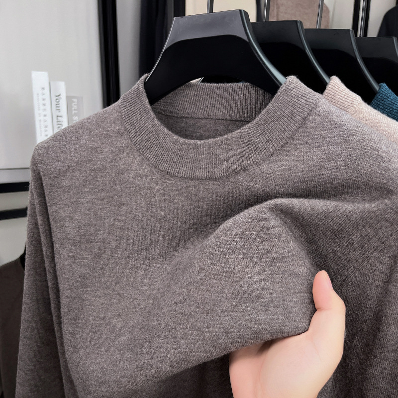 Woolen winter comfortable keep warm base sweater with a round collar