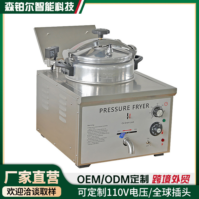 【跨境外贸】商用16L电热台式电炸锅大容量压力炸炉电油炸锅单缸