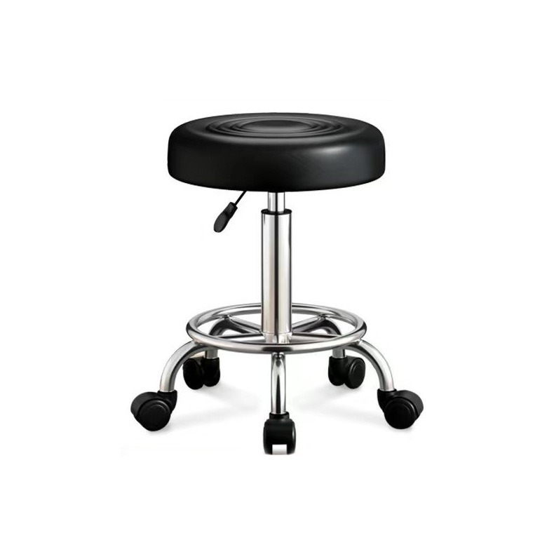 Taburete de bar, silla de bar, silla giratoria con ruedas, silla de recepción para laboratorio u hospital, silla de trabajo de metal, silla de barbero, silla con ruedas