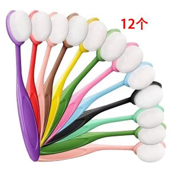 Nuevo N ° 4 cepillo de dientes tipo cepillo de maquillaje de color cepillo de La Fundación cepillo flexible mango BB crema cepillo herramientas de maquillaje Oval