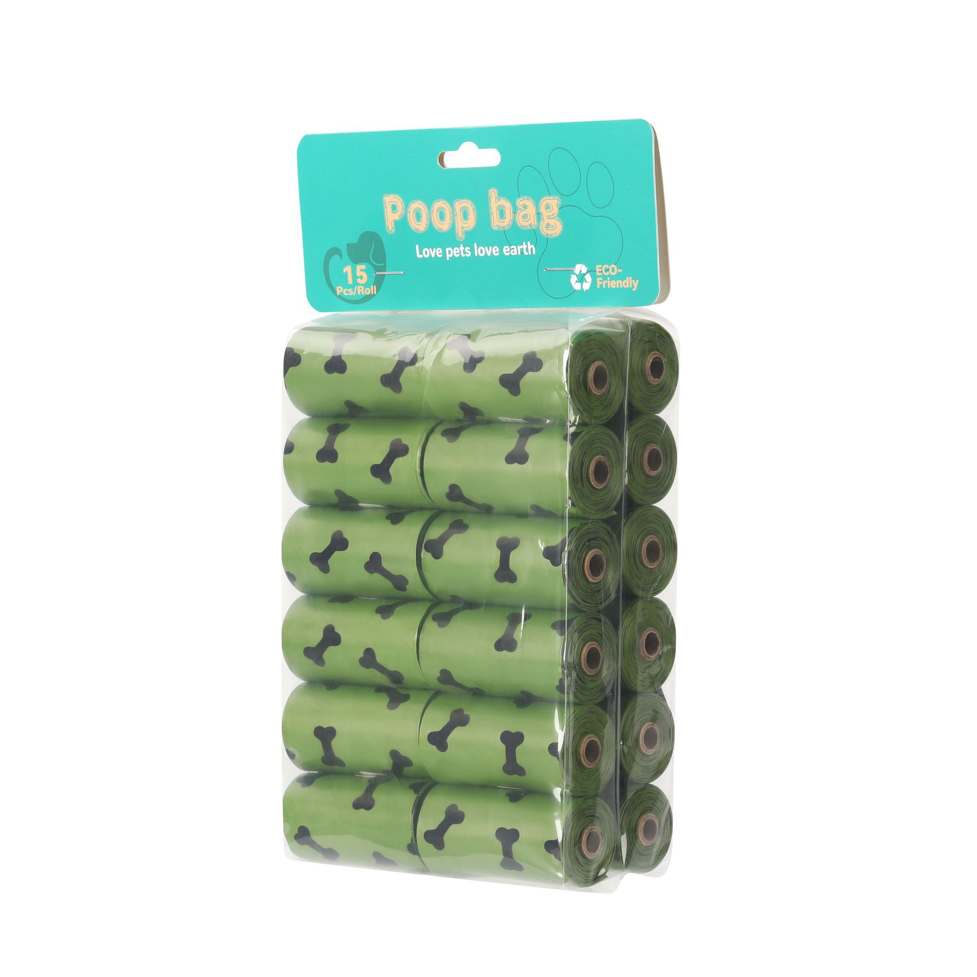 Suministro directo de fábrica de bolsas de caca degradables EPI, dispensador de bolsas de caca de salida, bolsas de caca en caja, bolsas de basura para mascotas