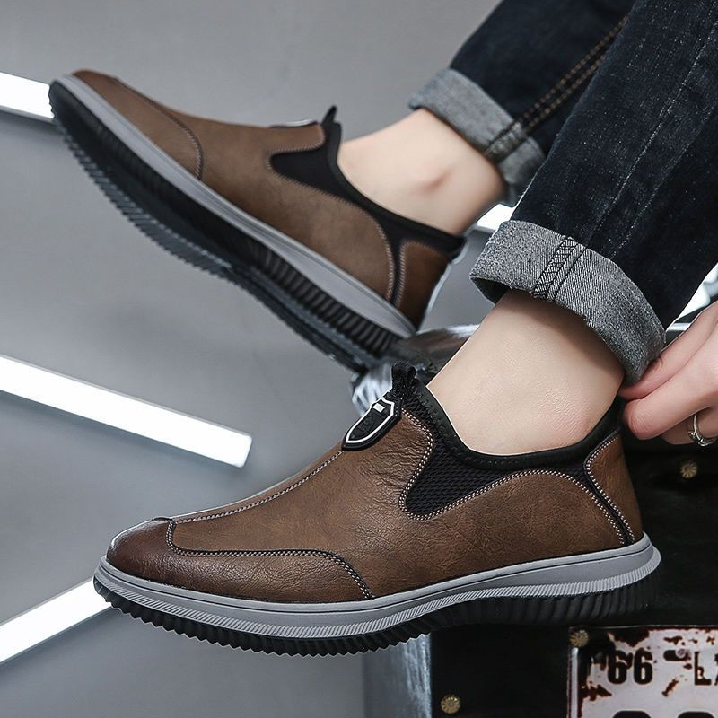 Zapatos de cuero cómodos de negocios, zapatos de cuero suaves, zapatos deportivos de cuero para hombres, comercio exterior, nuevos zapatos casuales de moda para hombres.