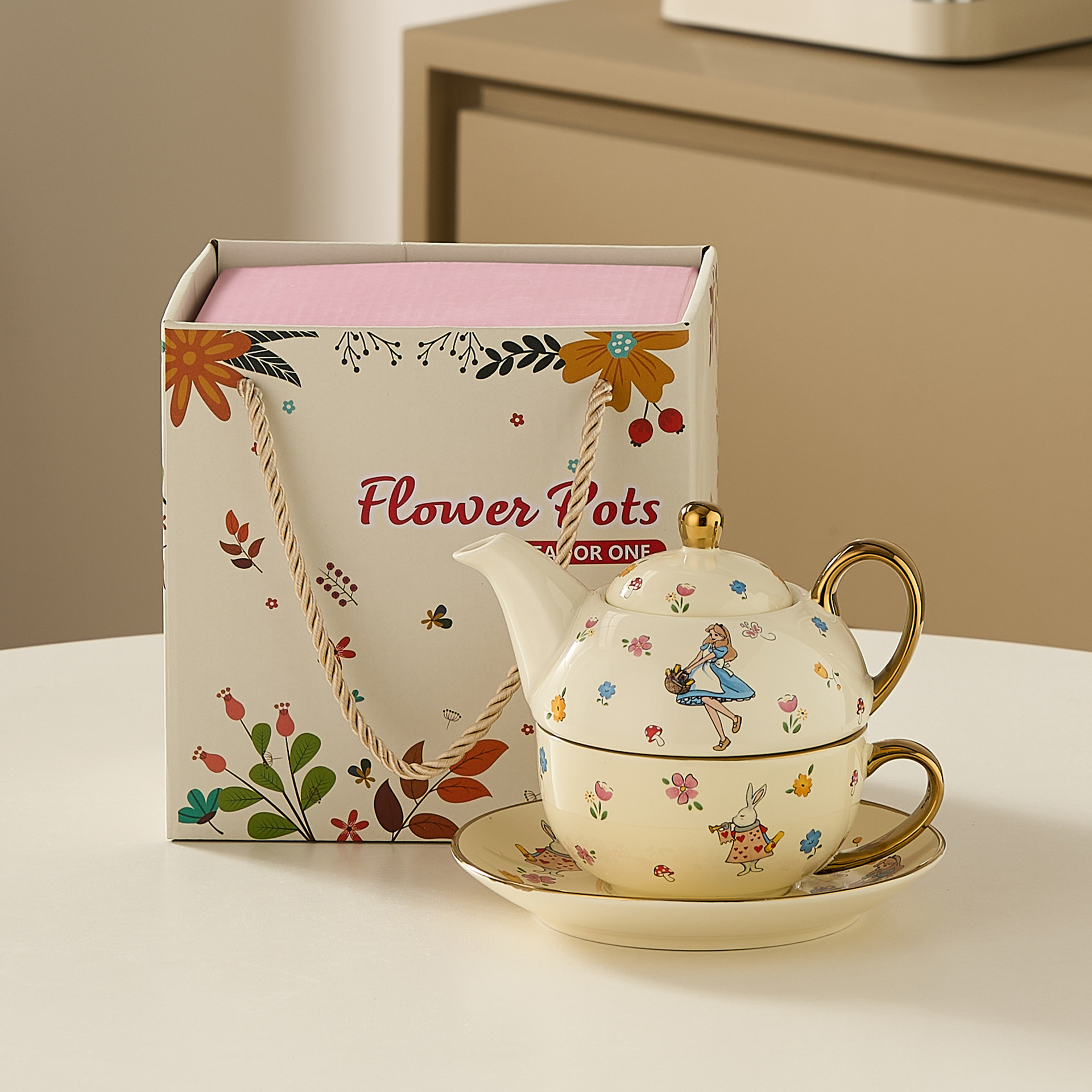 Juego de Té y Café de Cerámica, Resistencia a Altas Temperaturas, para Té de la Tarde image 1