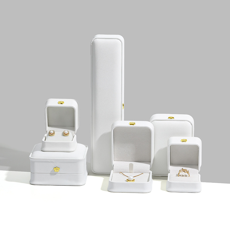 Joyero PU cuero corona colgante pulsera anillo caja cintura embalaje joyería collar pantalla caja de joyería