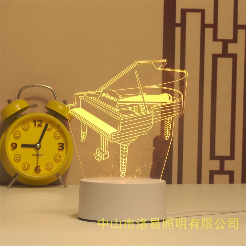 3D lámpara de noche acrílica atmósfera regalos de cabecera atmósfera lámpara de evento regalos al por mayor DIY lámpara de escritorio ideas de Navidad