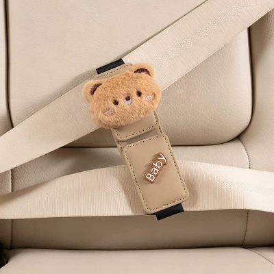 Other Automotive Safety Supplies Car Rear Seats, Anti-Strangling Magnetic - seatbelt-adjuster1-piece-beige-brown-bear