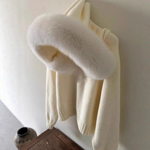 2025新款皮草女连帽大毛领加厚上衣外套秋冬新款时尚百搭实拍