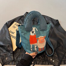 跨境爆款原创设计时尚个性百搭插画包好朋友系列手提单肩包斜挎包