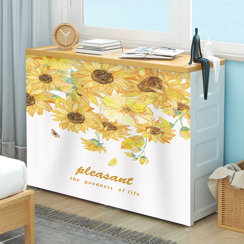 Cortina de cubierta impermeable cortina de gabinete que cubre cortina de tela cortina de gabinete de mesa misceláneas cortina de la puerta de la cocina a prueba de polvo que cubre feo velcro