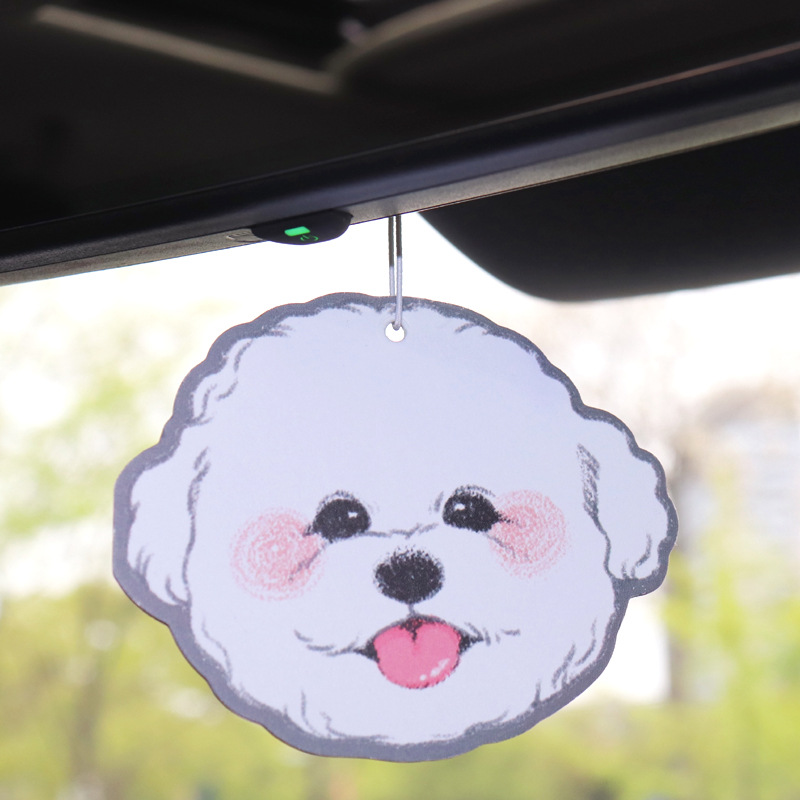 INS lovely Bichon bow automobile Scented tea vehicle Fragrance Odor originality gift Pendant Jewelry