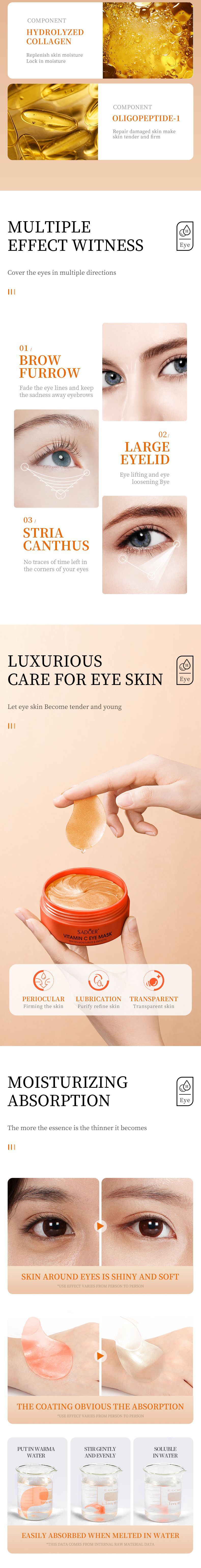 SADOER Full English Vitamin C Eye Mask Moisturizes, Moisturizes Mildly, and Fades Fine Lines in the Eyes s_voghion.com