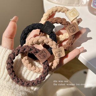 2023 new small leather cover hair band female temperament tie hair rubber band high elastic durable hair rope not tight hair rope