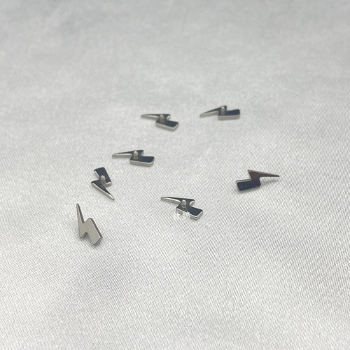 Titanium Brocade Piercing Jewelry F136 Titanium Alloy Three-dimensional Lightning Earrings and Lip Nails 16G Small Ear Bone Nails Jewelry Wholesale