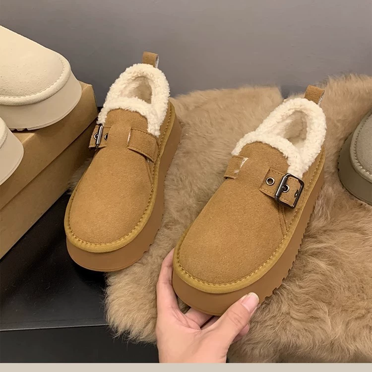 Сетка красная противоскользящая верхняя снежная сапоги женский зимний бархат утолщенный 2024 новый педаль теплая хлопчатобумажная обувь