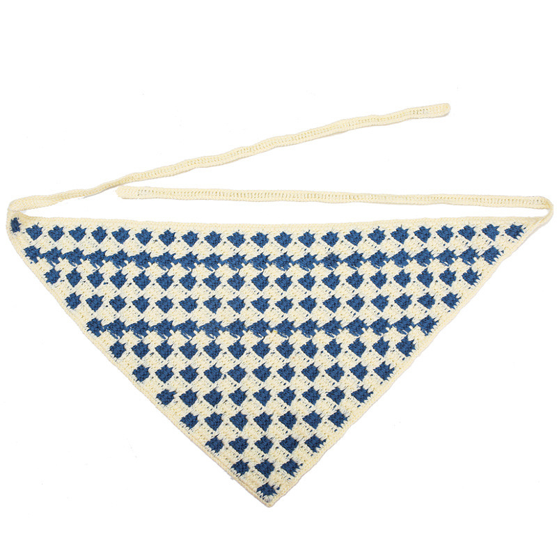 Francia cereza toallas triangulares mujeres primavera y otoño viajes padres-hijos gancho de punto flores hueco pañuelo de arte correa de pelo gorro