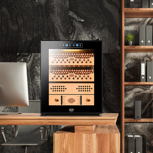 Cedarwood Shelf Smart Mini Compressor Humidifier Cigar Cabinet with Temperature and Humidity Control