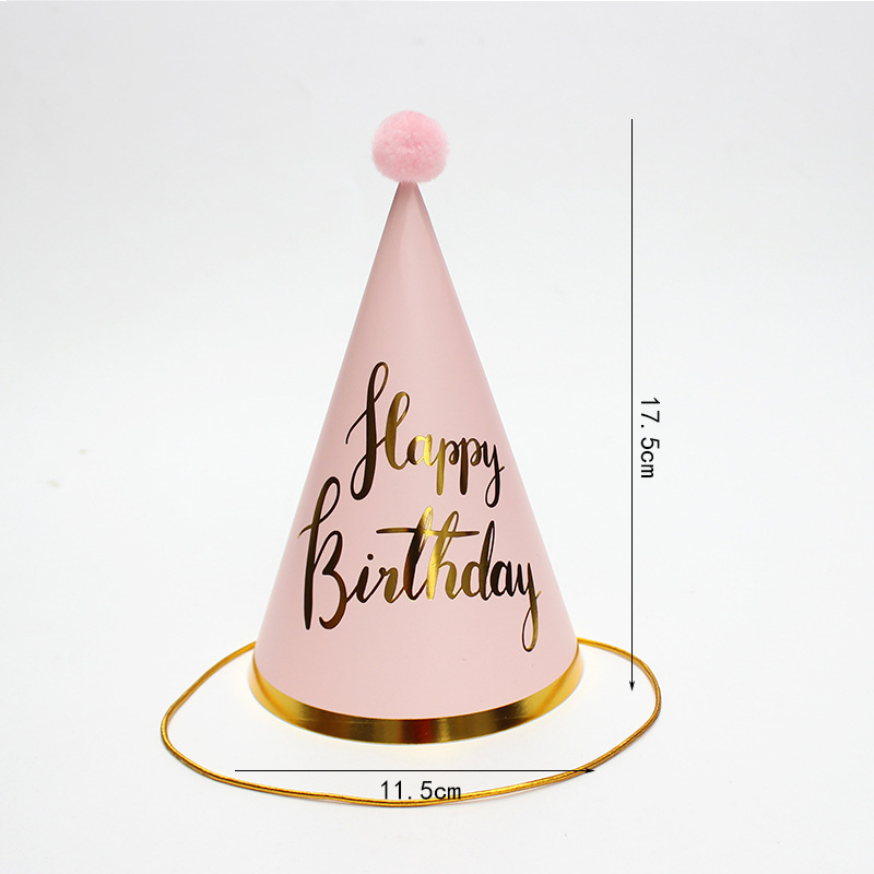 Sombreros de cumpleaños de embalaje independiente, sombreros de fiesta, sombreros de punta, sombreros de fiesta para bebés, sombreros de pastel