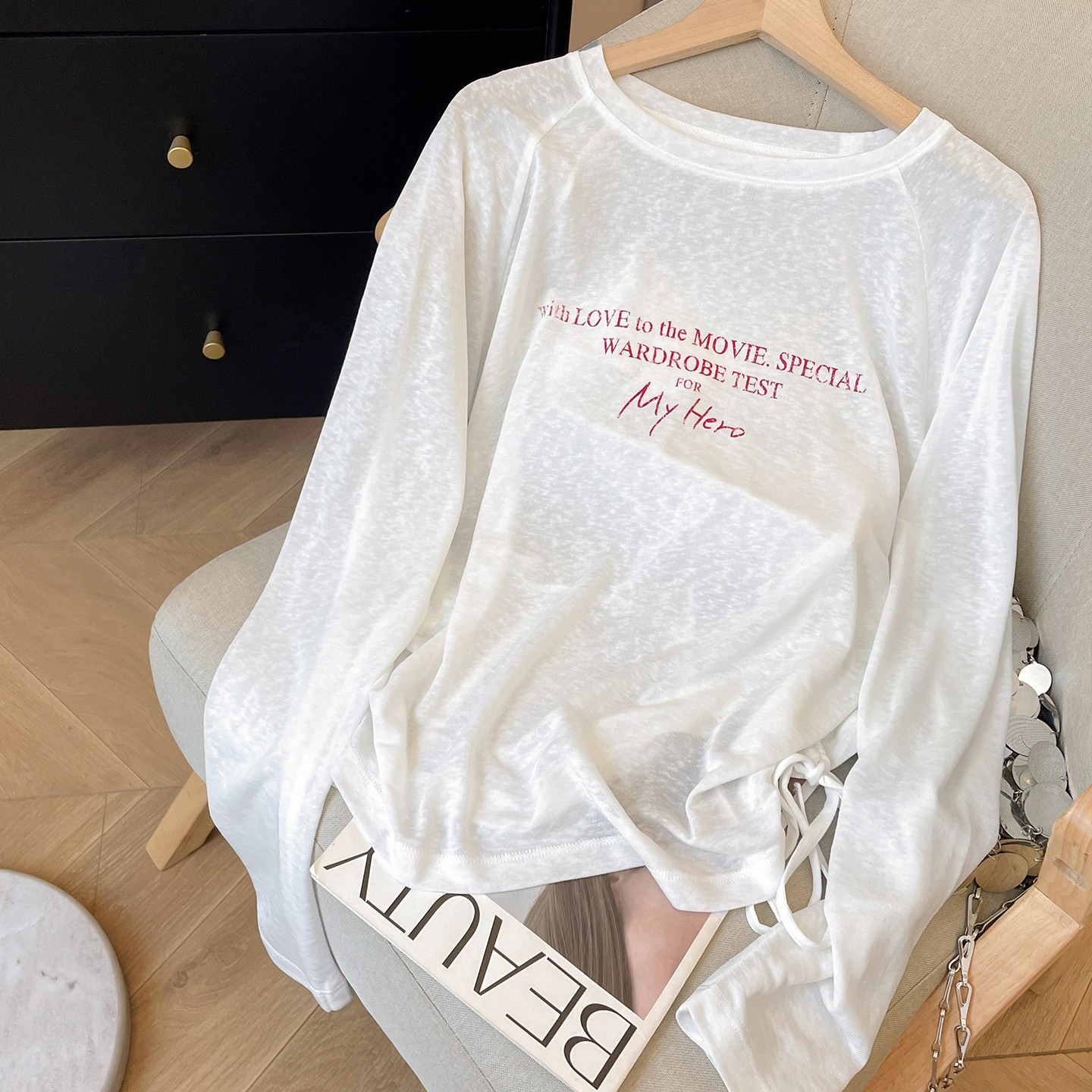 170g Snowflake Tencel 70% Lyocell 30% Polyester】Sun Protection Cover-Up for Women, Summer Thin Long-Sleeve T-Shirt, Loose Top