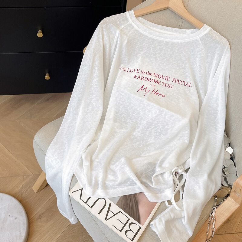 170g Snowflake Tencel 70% Lyocell 30% Polyester】Sun Protection Cover-Up for Women, Summer Thin Long-Sleeve T-Shirt, Loose Top 170g Snowflake Tencel 70% Lyocell 30% Polyester】Sun Protection Cover-Up for Women, Summer Thin Long-Sleeve T-Shirt, Loose Top