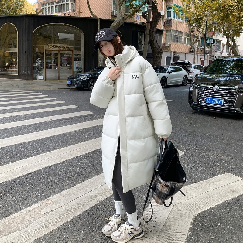 【Dropshipping】Autumn and winter versatile stylish American-style trendy thickened mid-length hooded cotton coat for warmth 【Dropshipping】Autumn and winter versatile stylish American-style trendy thickened mid-length hooded cotton coat for warmth