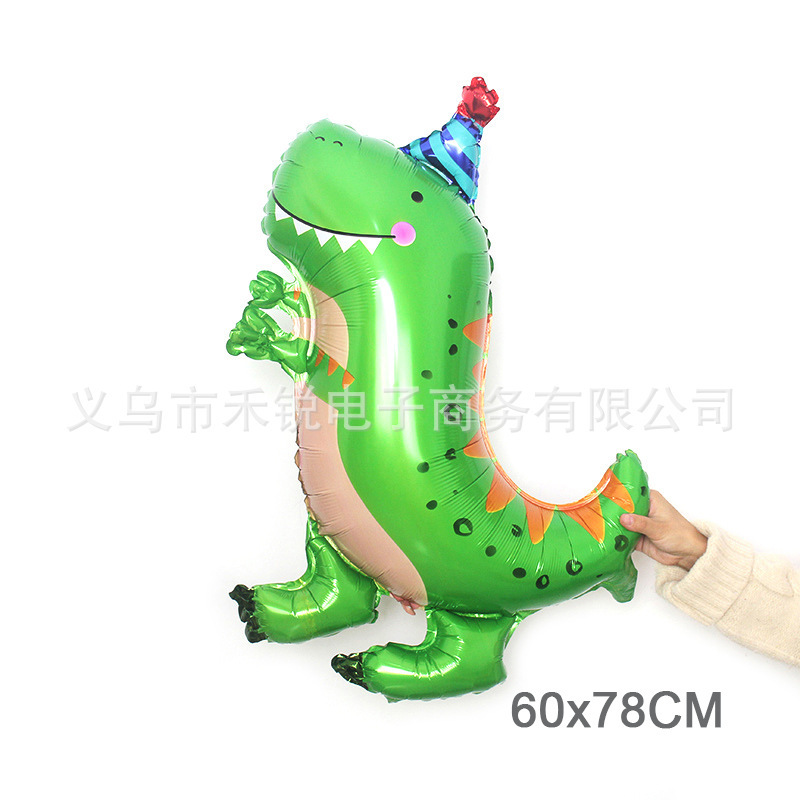 国境を越えたジュラ紀恐竜造形アルミ膜風船覇王龍児童誕生日テーマパーティー装飾風船卸売り|undefined