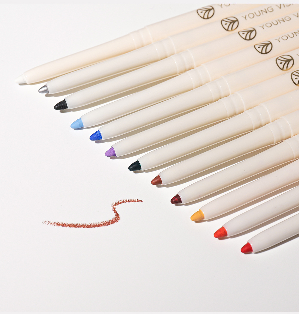 YOUNG VISION 12-piece box eyeliner gel pen is not easy to smudge eyeliner gel pen, colored eyeliner gel pen undefined