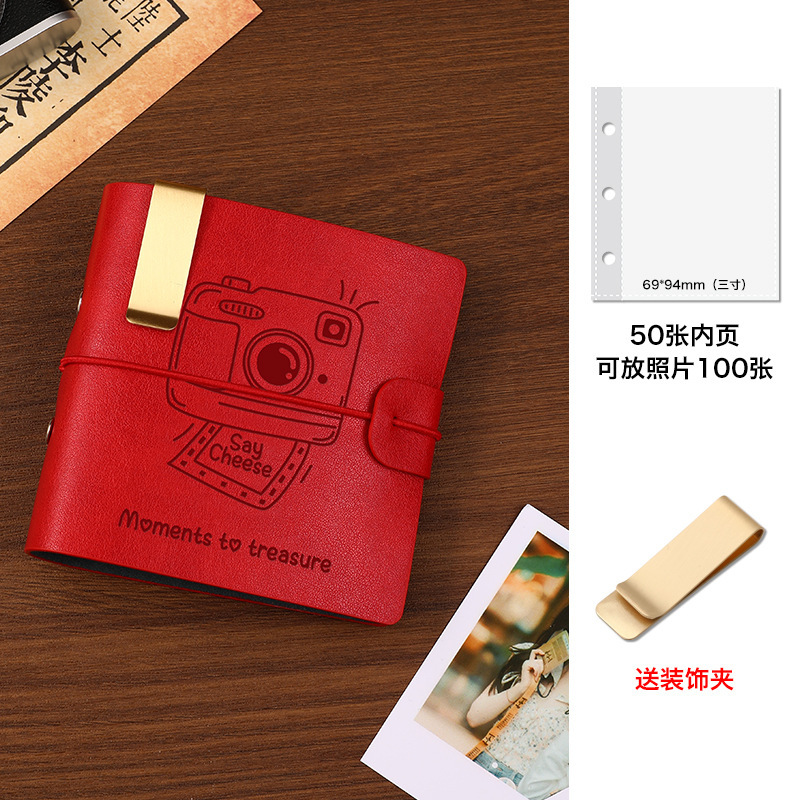 ポラロイド写真用紙収納アルバム特別な大容量レトロルーズリーフブックカップル記念アルバム diy 3inch 旅行カードアルバム|undefined