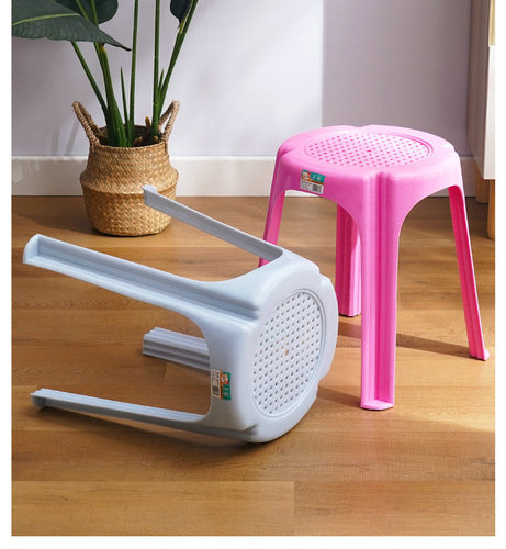 Wholesale plastic stools for home use, thick chairs, living room benches, adult dining chairs, high stools, stackable square stools, hot glue stools
