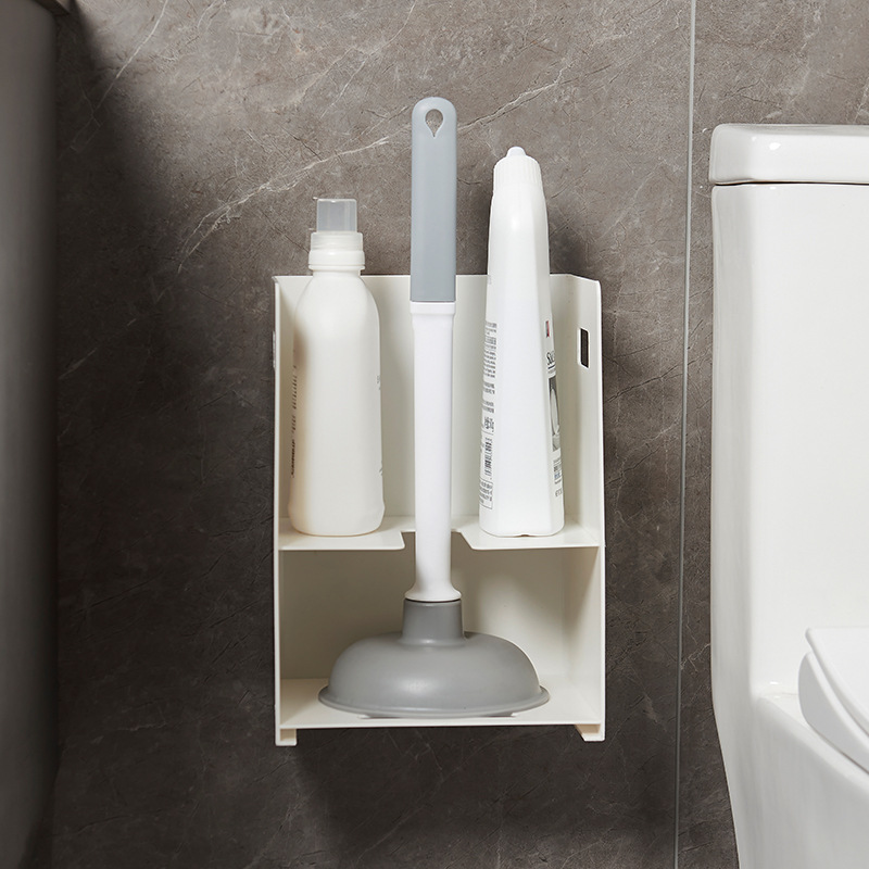 Bathroom Storage Rack Household Toilet Unblocker Toilet Cleaner Double-Layer Bathroom Storage Rack Toilet Corner Storage Box
