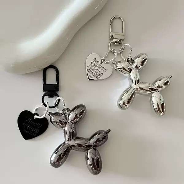 Little Red Book Ins Style Love Ball Dog Keychain Couple Key Chain DIY Bag Pendant Dark Cool Women Hanging Ornaments