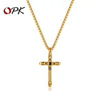 Ювелирные изделия OPK, оптовая продажа, трансграничный ретро-крест, кулон из титановой стали, европейское и американское персонализированное ожерелье из нержавеющей стали в стиле панк для мужчин
