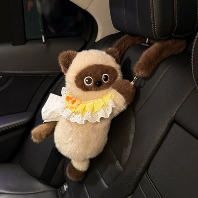 Car tissue box/set, Car-Mounted Plush Tissue Holder