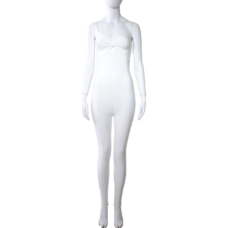 Aliexpress transfronterizo Europa y Estados Unidos invierno monjes de alto nivel de mujer un solo hombro jumpsuit ropa de mujer cintura alta image 7