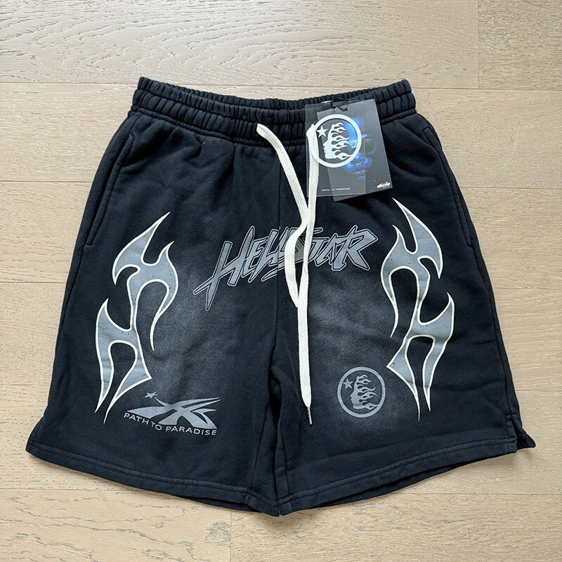 Cross-Border Men's Trendy Brand 3D Flame Print Loose Shorts Summer Street Casual Hell Star Sports Pants Cross-Border Men's Trendy Brand 3D Flame Print Loose Shorts Summer Street Casual Hell Star Sports Pants